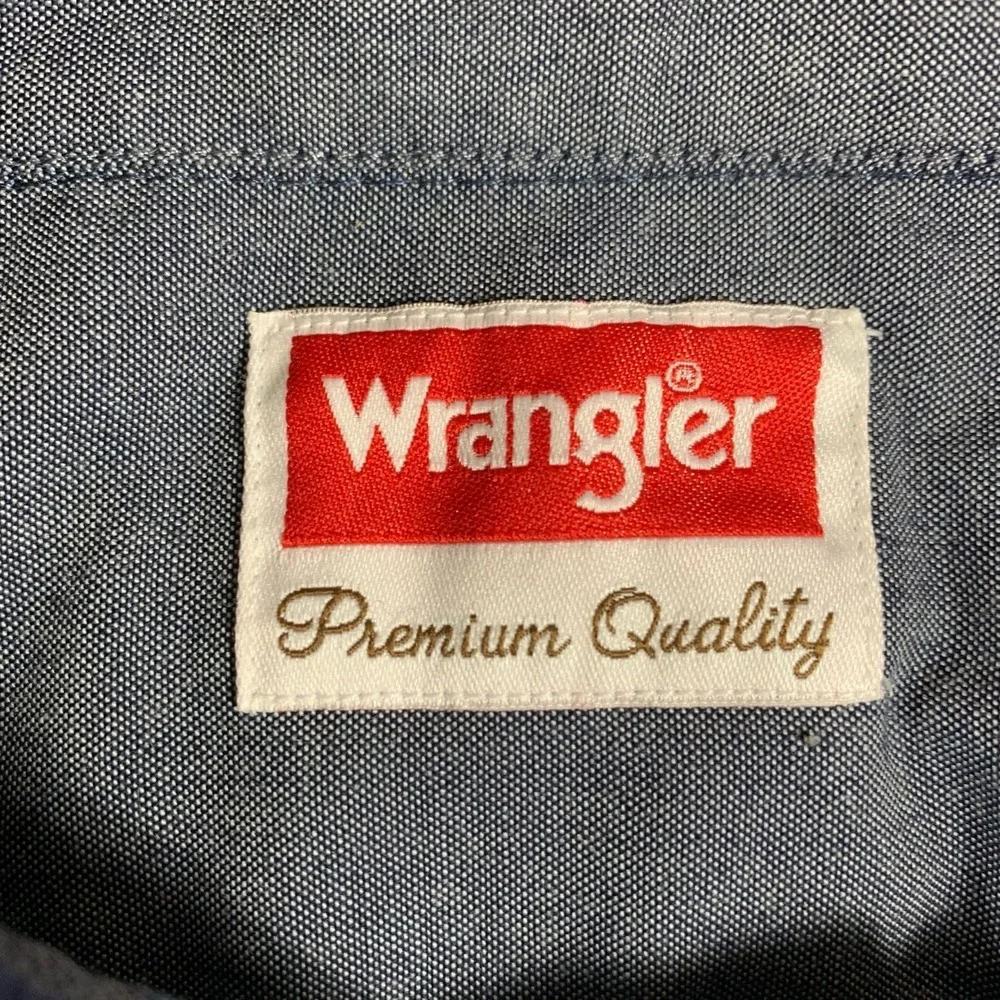 Wrangler Shirt‎ Mens 3XL Blue White Plaid Button Up Outdoors Grunge Heavyweight